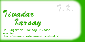 tivadar karsay business card